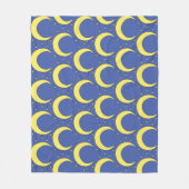 Yellow Moon and Stars illustration on Blue Fleece Deken (Voorkant)