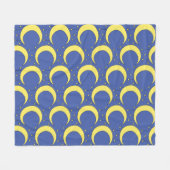 Yellow Moon and Stars illustration on Blue Fleece Deken (Voorkant (Horizontaal))