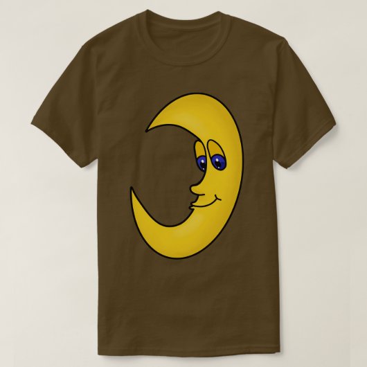 Yellow Moon With Blue Eyes T-shirt (Design voorkant)