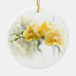 Yellow Moth Orchid in Sunshine Keramisch Ornament