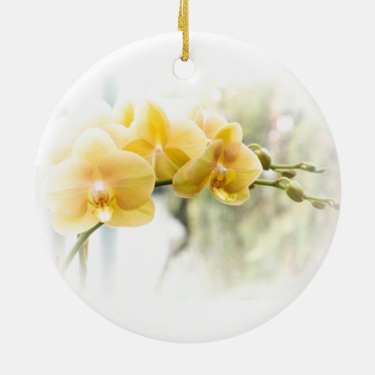 Yellow Moth Orchid in Sunshine Keramisch Ornament (Achterkant)