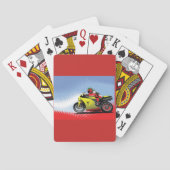 Yellow Motorcycle Playing Cards Pokerkaarten (Achterkant)