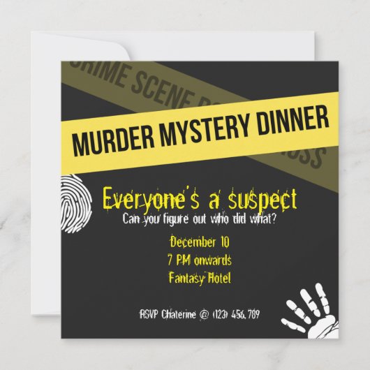 Yellow Murder Mystery Kaart (Voorkant)