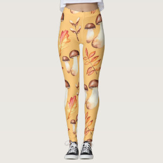 Yellow Mushroom Garden Leggings