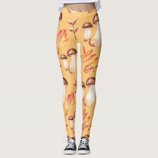 Yellow Mushroom Garden Leggings (Voorkant)