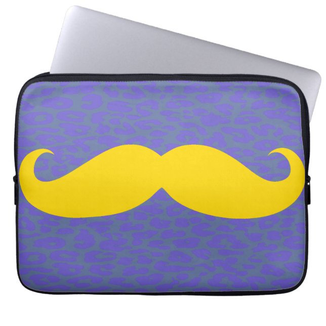 Yellow Mustache Laptop Sleeve (Voorkant)