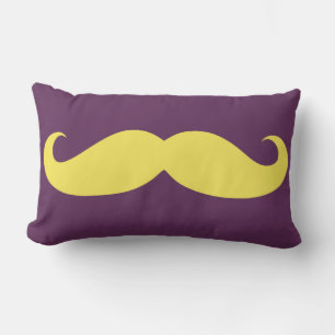 Yellow Mustache on Purple Kussen