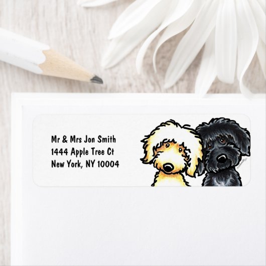 Yellow n Black Labradoodle Etiket (Insitu)