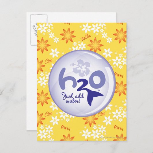 Yellow Name Pattern Briefkaart (Voorkant / Achterkant)