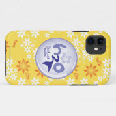 Yellow Name Pattern Case-Mate iPhone Case (Achterkant (horizontaal))