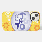 Yellow Name Pattern iPhone Hoesje (Achterkant horizontaal)