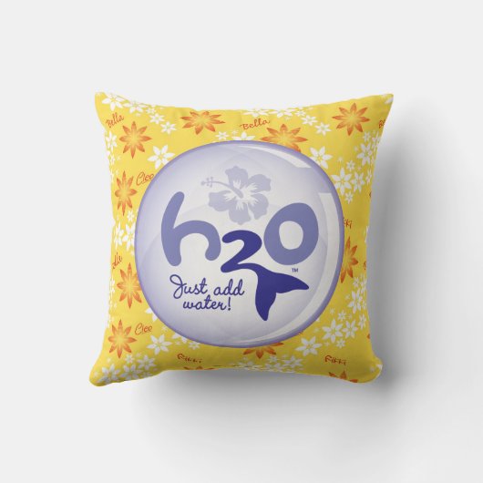 Yellow Name Pattern Kussen (Achterkant)