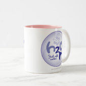 Yellow Name Pattern Tweekleurige Koffiemok (Voorkant rechts)