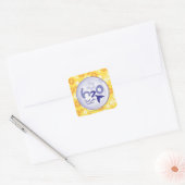 Yellow Name Pattern Vierkante Sticker (Envelop)