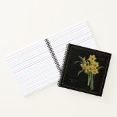 Yellow Narcissus Tazetta Black Notebook Notitieboek (Binnen)