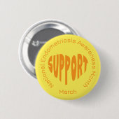 Yellow National Endometriosis Awareness Month Ronde Button 5,7 Cm (Voorkant /achterkant)