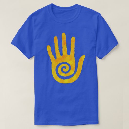 Yellow Native American Hopi Hand T-shirt (Design voorkant)