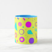 Yellow Neon Memphis Geometric 80s Design Mok (Midden)