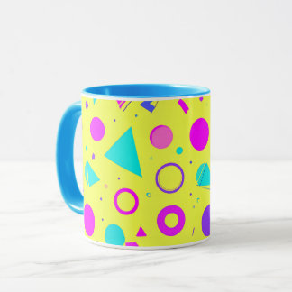 Yellow Neon Memphis Geometric 80s Design Mok