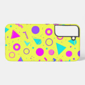 Yellow Neon Memphis Geometric 80s Design Samsung Galaxy Hoesje (Achterkant horizontaal)