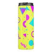 Yellow Neon Memphis Geometric 80s Design Thermosbeker (Achterkant)
