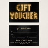 Yellow Neon Sign Art Deco Gift Voucher Visitekaartje (Voorkant /achterkant)