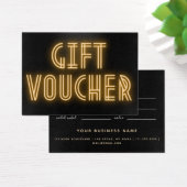 Yellow Neon Sign Art Deco Gift Voucher Visitekaartje (Bureau)