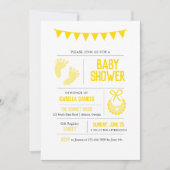 Yellow Neutral Baby shower Invitation Kaart (Voorkant)