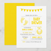 Yellow Neutral Baby shower Invitation Kaart (Voorkant / Achterkant)
