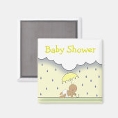 Yellow Neutral Baby shower Magnet- Regen & Paraplu Magneet (Voorkant / Achterkant)