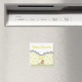Yellow Neutral Baby shower Magnet- Regen & Paraplu Magneet (Insitu (Vaatwasser))
