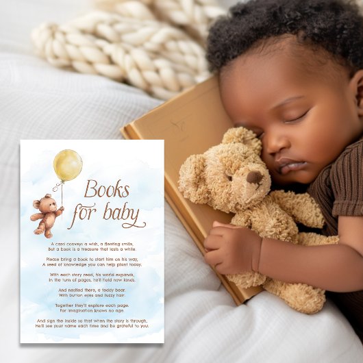 Yellow Neutral Teddy Bear Boeken voor Baby Informatiekaartje