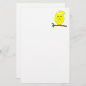 Yellow Night Owl Design Briefpapier (Voorkant / Achterkant)