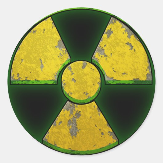 Yellow Nuke Ronde Sticker (Voorkant)