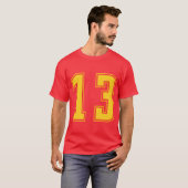 Yellow Number 13eam Junior Sports Numbered gift gi T-shirt (Voorkant volledig)