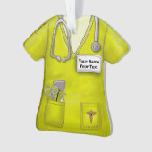 Yellow Nurse medische scrubs ornament (voorkant)