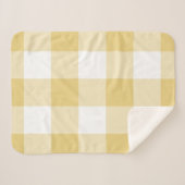 Yellow Ochre Gingham Pattern Sherpa Deken (Voorkant (horizontaal))
