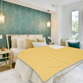 Yellow Octagonal Pattern Sherpa Blanket Deken