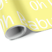 Yellow Oh Baby Baby shower Cadeaupapier (Rol Hoek)
