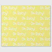 Yellow Oh Baby Baby shower Cadeaupapier (Vlak)