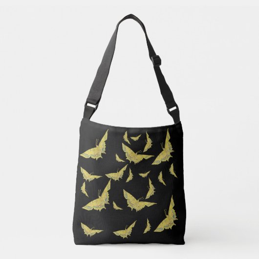 Yellow Old World Swallowtail Butterfly Black Black Crossbody Tas (Voorkant)