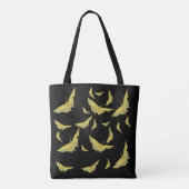 Yellow Old World Swallowtail Butterfly Black Black Tote Bag (Achterkant)