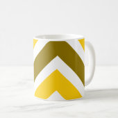 Yellow Olive Chevron Geometric Pattern Koffiemok (Voorkant rechts)