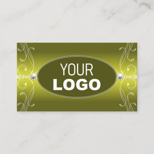 Yellow Olive Ombre  Sparkle Jewels Voeg Logo toe Visitekaartje (Voorkant)