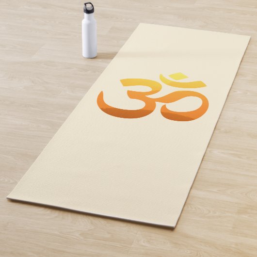 Yellow Om Mantra Yoga Mat Gold Sun Meditation (In situ)
