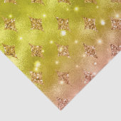 Yellow Ombre Glitter Star Celestial Pattern Tissuepapier (Detail)