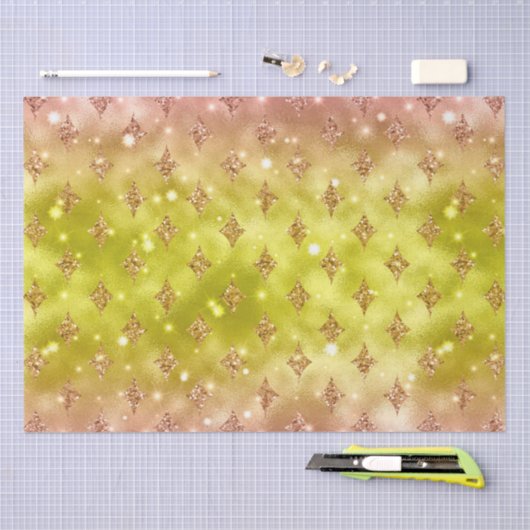 Yellow Ombre Glitter Star Celestial Pattern Tissuepapier (Craft)