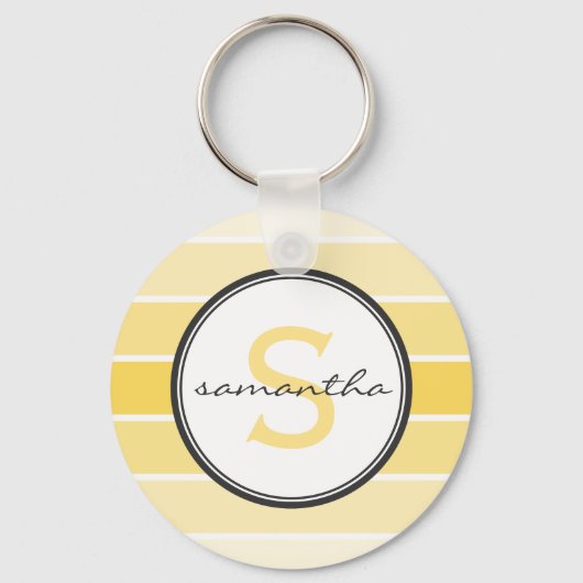 Yellow Ombre Monogram Sleutelhanger (Voorkant)
