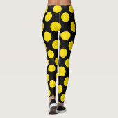 Yellow on Black Polka Dot Leggings (Achterkant)