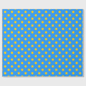 Yellow On Blue Polka Dots Pattern Design Cadeaupapier (Vlak)